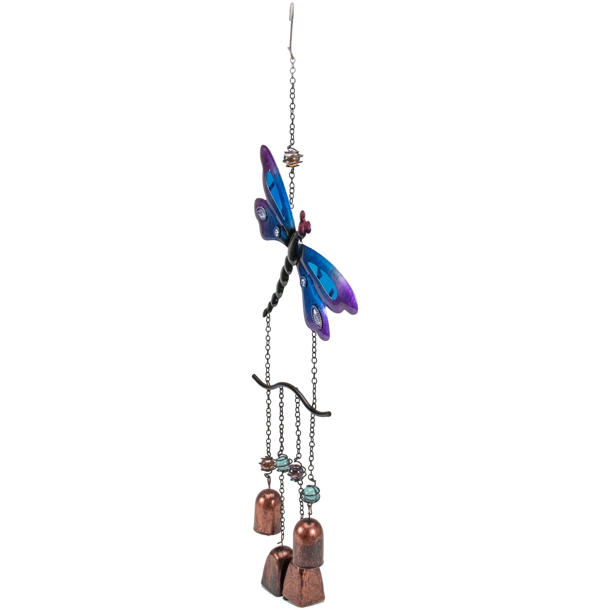 24" Purple & Bronze Dragonfly Outdoor Garden Windchime